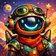 Vibrant and colorful cat mascot avatar with expressive eyes perfect for user profiles.